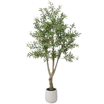 7Ft Olive Tree Artificial Indoor Faux Olive Tree with Elegant Large Planter
