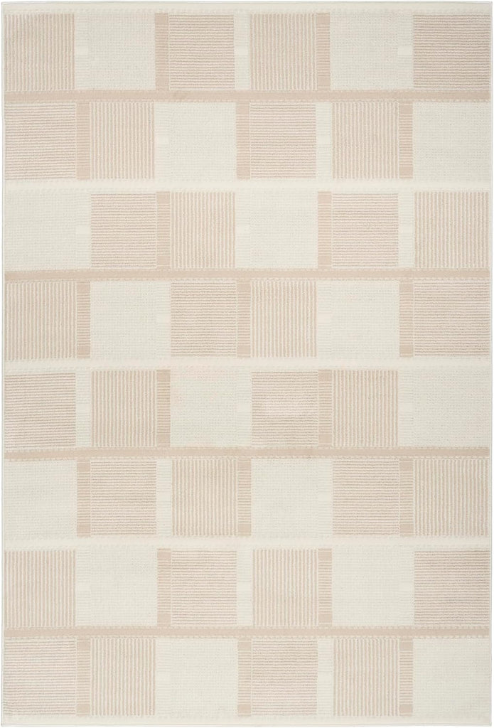 Home Nordic Ivory Taupe Area Rug - Easy Clean, Non Shedding, Bed Room, Living Room, Dining Room, Kitchen (5'