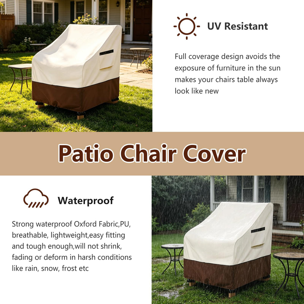 Adirondack Chair Cover 4 Pack, Waterproof Heavy Duty Patio Furniture Covers, Patio Adirondack Chair Covers for Outdoor