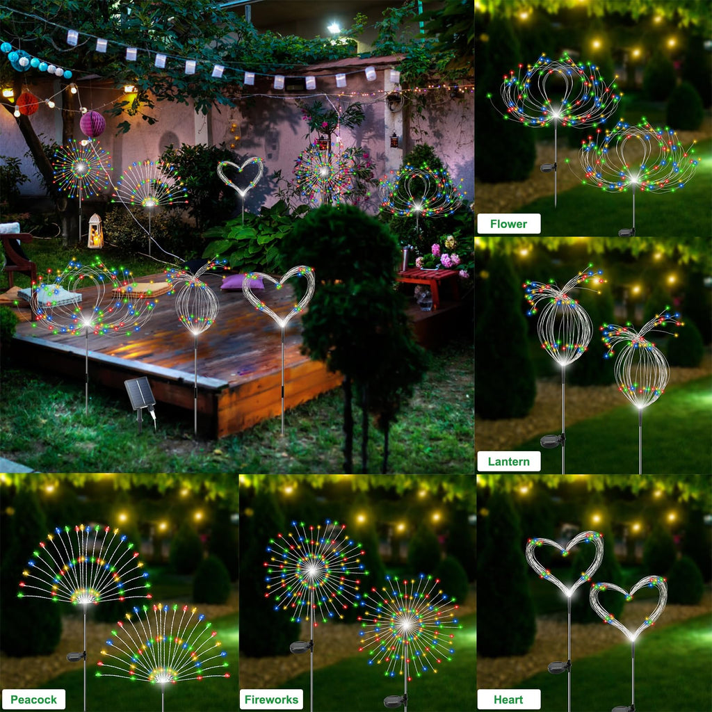 Solar Garden Lights Outdoor Waterproof, 4 Pack Total 480 LED