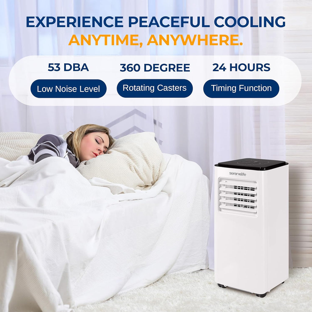 8000 BTU Portable Air Conditioner with Heating Functionality, 4-in