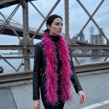 5 ply Hot Pink Ostrich Feather Boas.