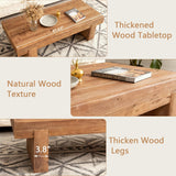 Solid Wood Coffee Table 47.6-Inch Rectangular Coffee Table,Farmhouse Cocktail Center Tables with Thicken Top and
