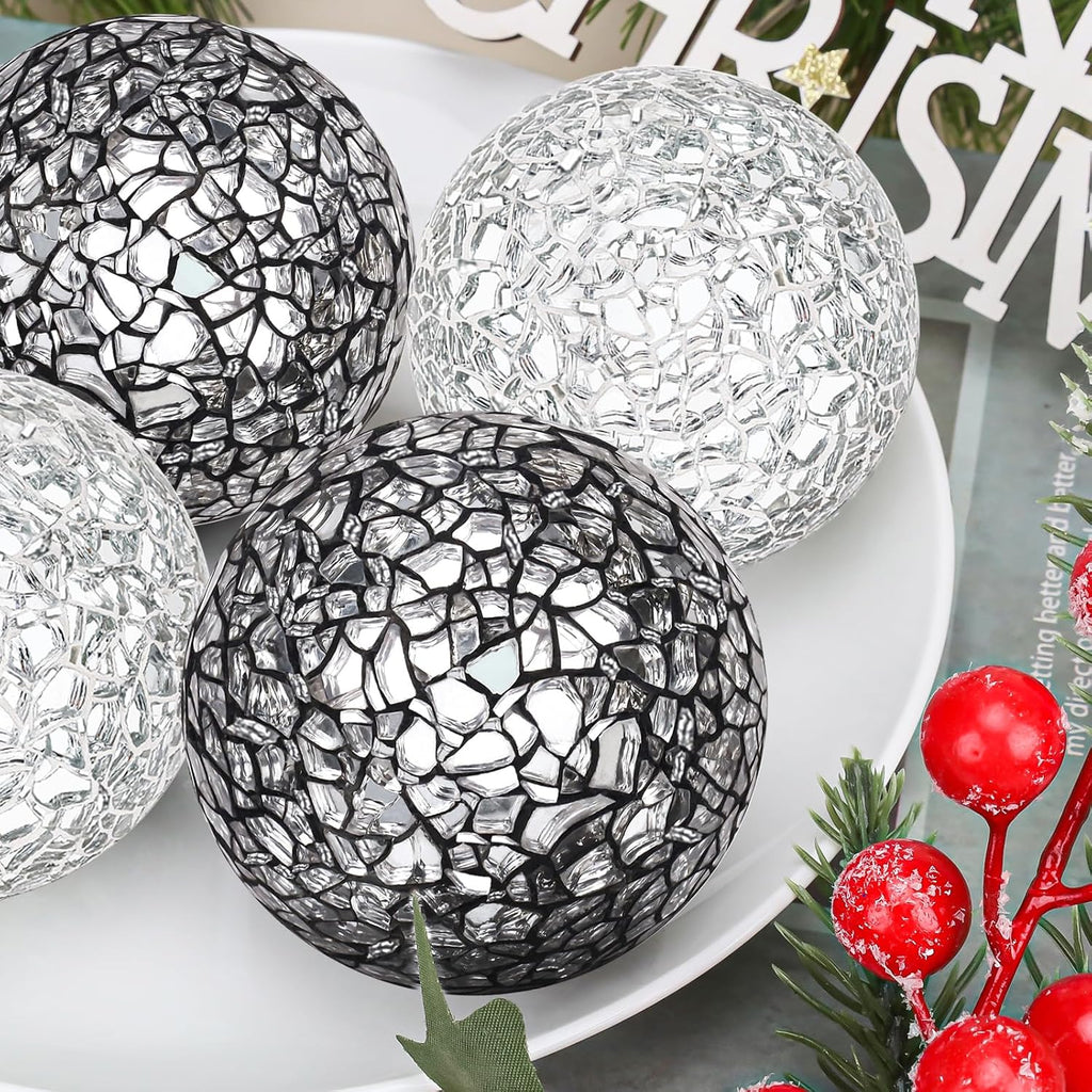 2.4" Mosaic Glass Decorative Balls for Bowl - Set of 6