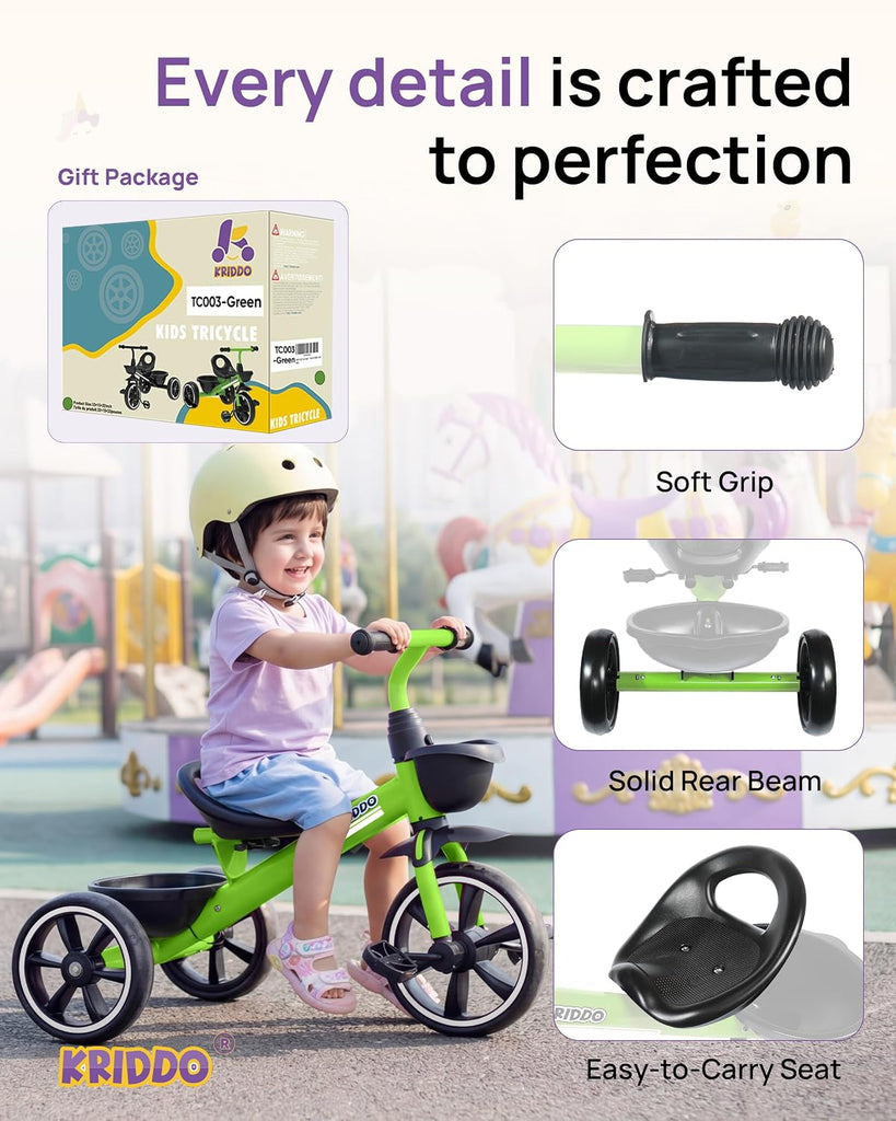 Toddler Tricycle for Toddlers Age 2-5, Tool-Free Trike