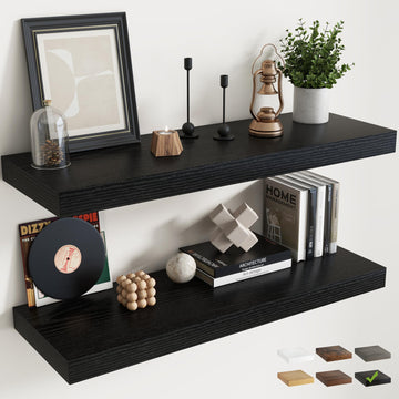 40 Inch Floating Shelves for Wall 2 Pack, 12"D Wood Gra Shelves