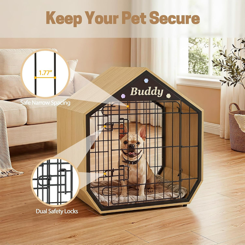 25.5" Dog Crate Furniture, Modern Decorative Kennels Indoor