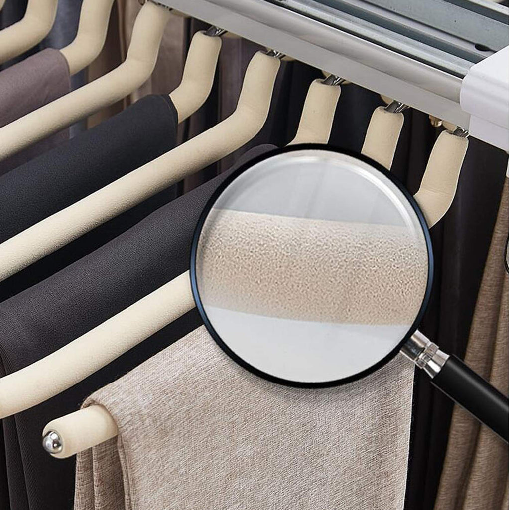 Pull Out Trousers Rack 22 Arms Steel Pull Out Pants Rack Pants Hanger Bar Clothes Organizers for Closet for Space