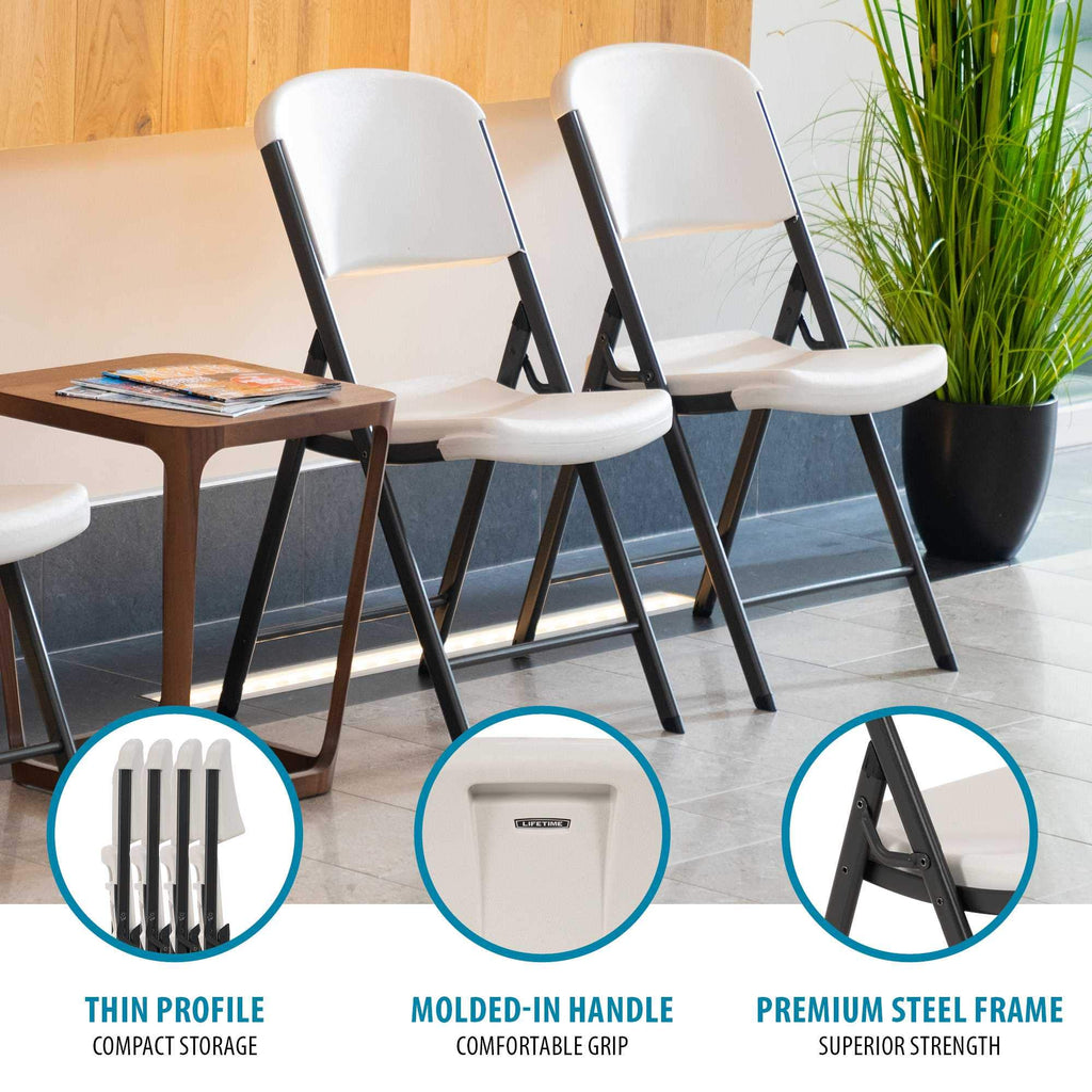Commercial Grade Folding Chairs, 4 Pack, Almond