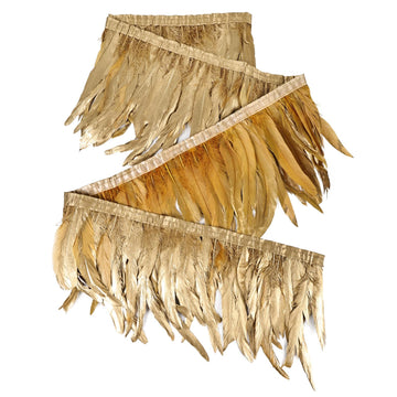 Rooster Coque Tail Feathers Trim 8-10inch 2Yard Natural Fringe Trim for DIY Sewing Craft Party Clothing Cape Shawl