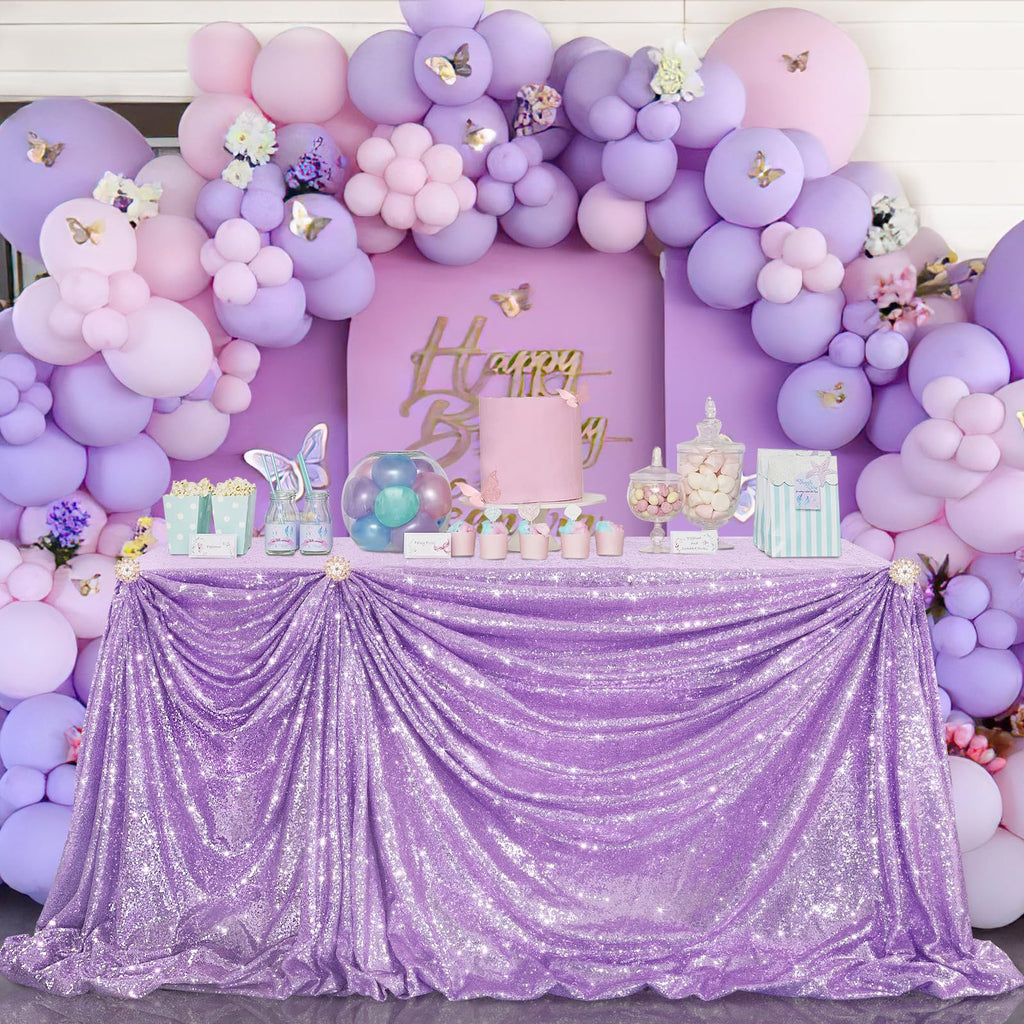 Lavender Sequin Tablecloth Lilac Wedding Party Sequin Tablecloth