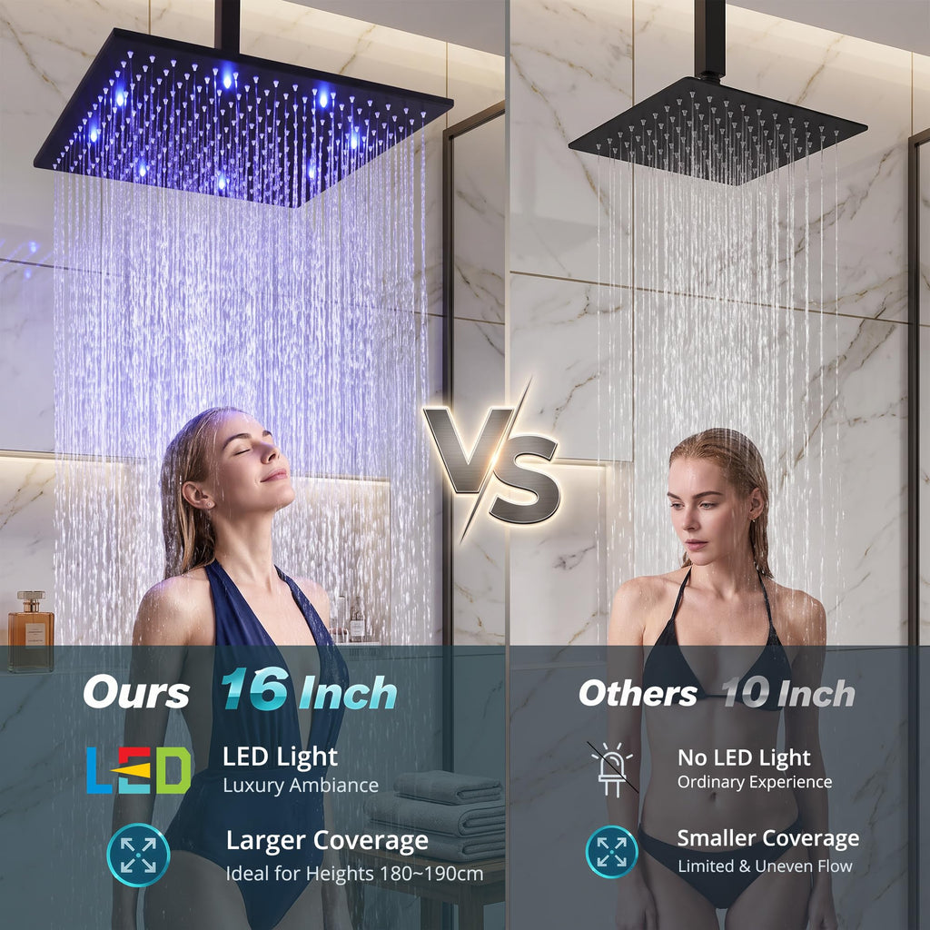 16 Inch Rainfall Shower System Ceiling Shower Head with Handheld
