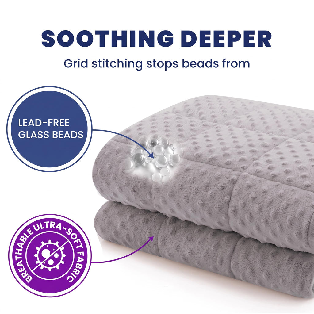 Weighted Blanket Twin 12lbs for Adult(48"×72", Gray) Breathable Soft Minky Weighted Throw Blanket for All Season, Heavy
