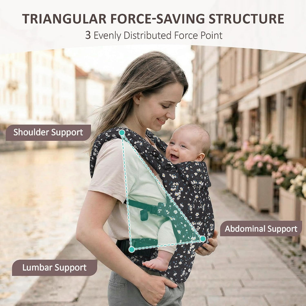 Baby Carrier, Toddler Carrier with Adjustable Seat Size, Comfortable & Ergonomic Baby Carrier Newborn (7-25 LBS)
