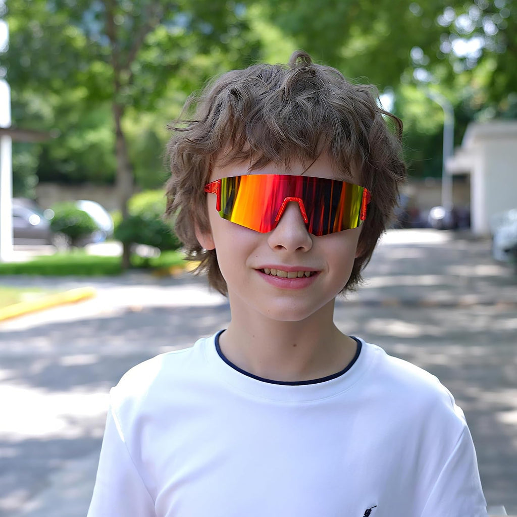 Youth Baseball Sunglasses for Boys Girls Softball Cycling Sports Sunglasses for Kids Lightweight Frame