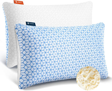 King Size Pillows, Shredded Memory Foam Pillows King 2 Pack | Firm and Cooling Pillows King Size Set of 2, Firmness