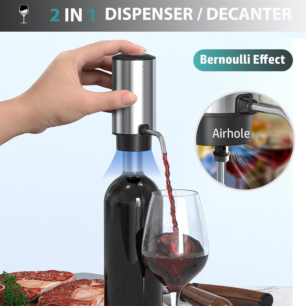 Electric Wine Aerator Pourer Decanter Type C Rechargeable Wine Dispenser
