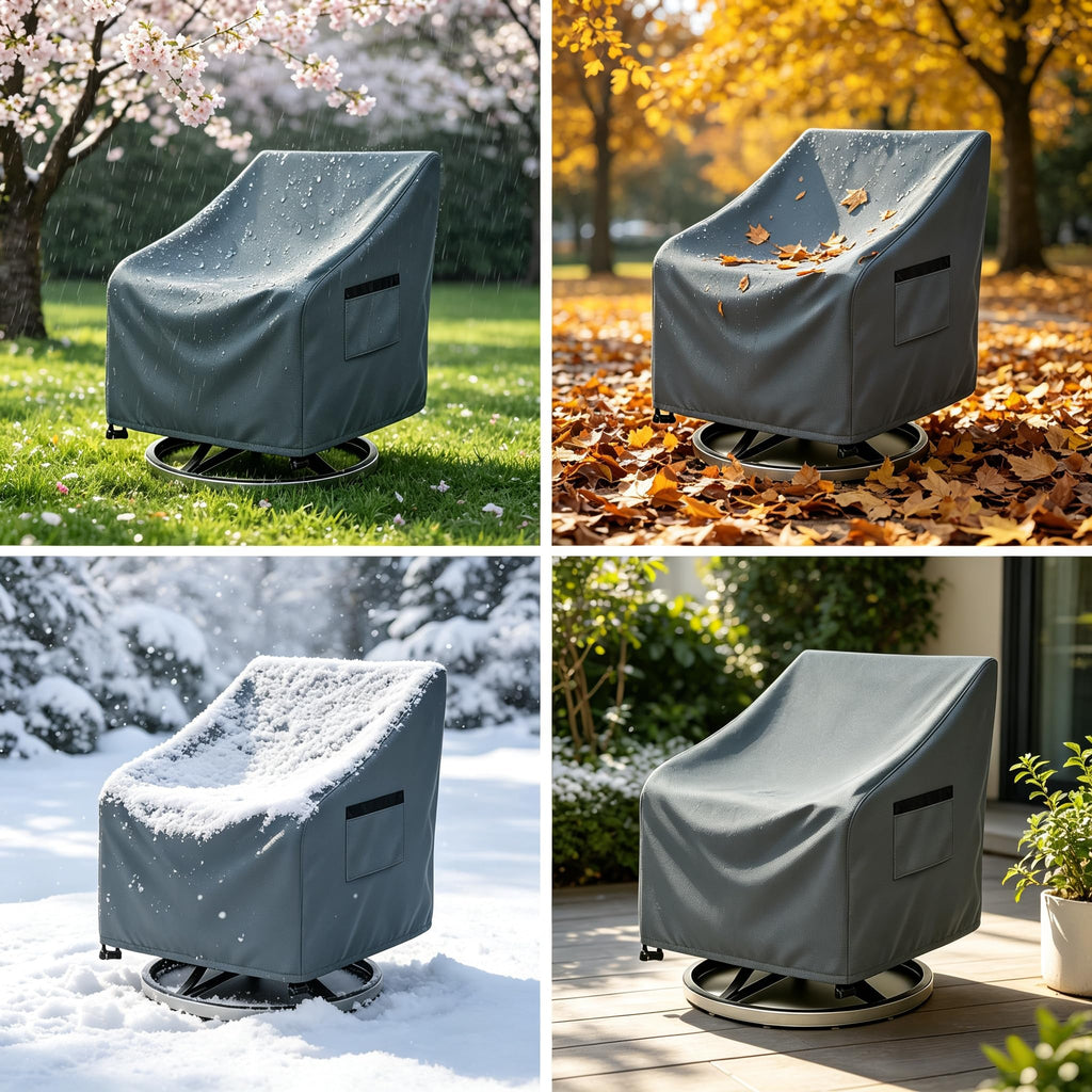 Outdoor Swivel Lounge Chair Cover 4 Pack, (30 L x 34 W x 38.5 H inches) Waterproof Heavy Duty Outdoor Chair Covers