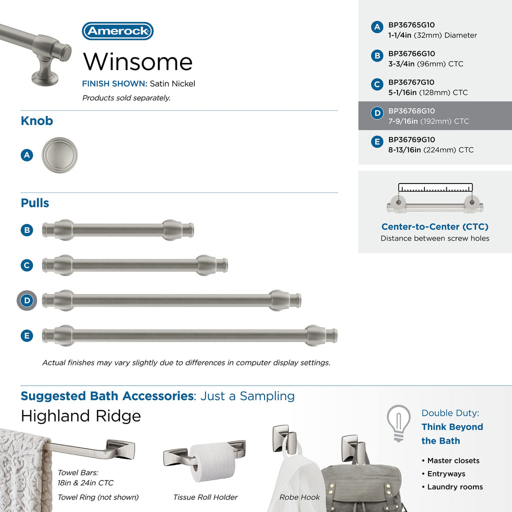 7-9/16" Winsome Satin Nickel Drawer Pull
