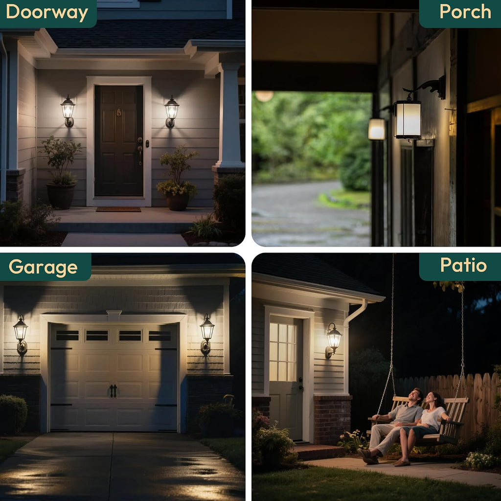 ST19 Dusk to Dawn LED Outdoor Light Bulb, 1400LM Sunlight Sensor Light Bulbs, 8W (100W Equivalent), 5000K Daylight