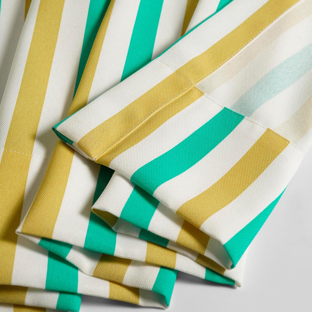 Villanova Striped Grommet Outdoor Curtains (1 Panel) - UV & Water Resistant Light Filtering 200 GSM Polyester