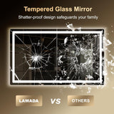 LED Bathroom Mirror, 50"x30" Bathroom Vanity Mirror with Lights for Wall, Smart Anti-Fog, Stepless Dimmable with 3