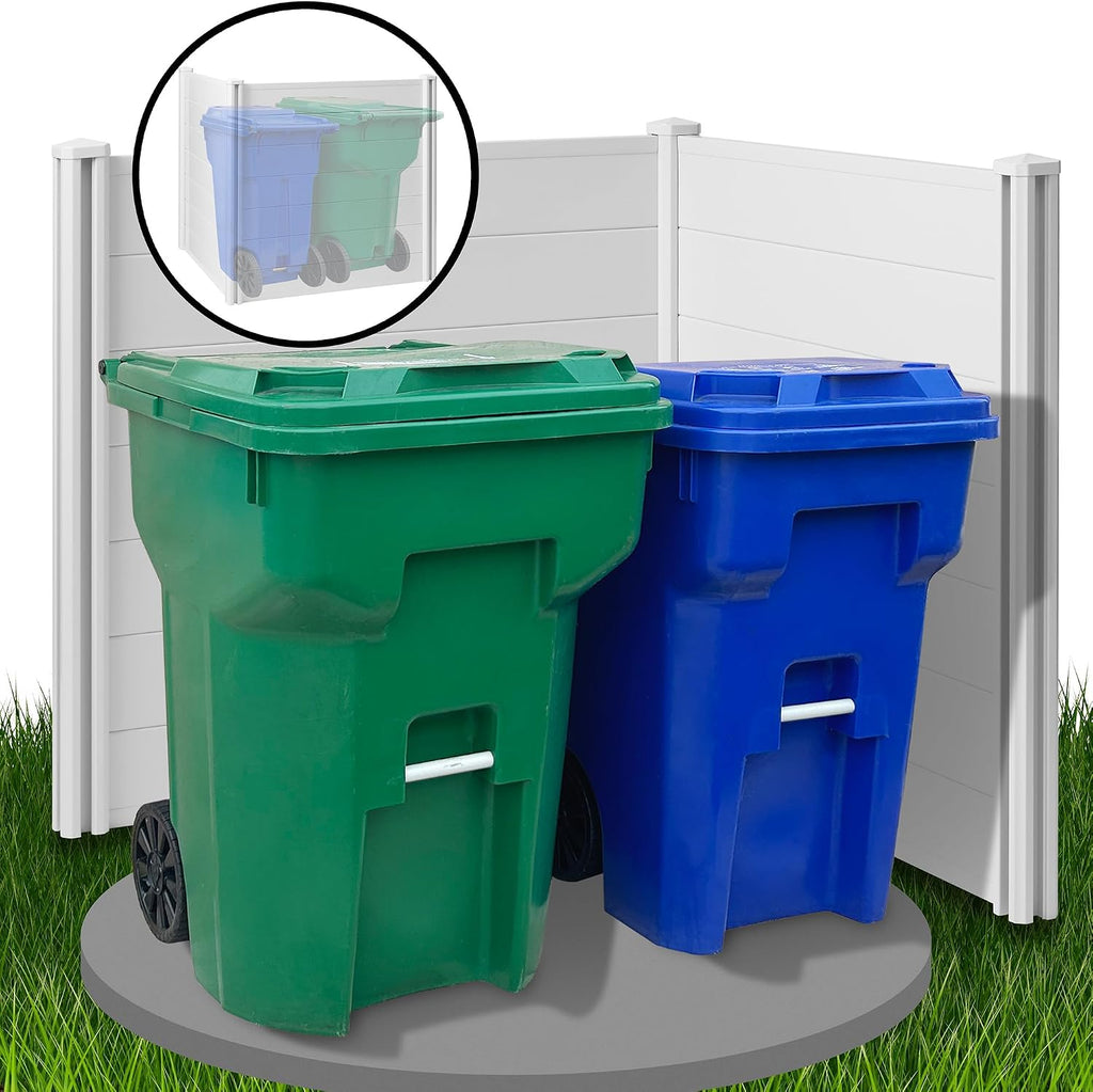 42" x 42" Privacy Screen - Outdoor Vinyl Fence Panel Enclosure for AC/Trash Bins/Pool Equipment - White