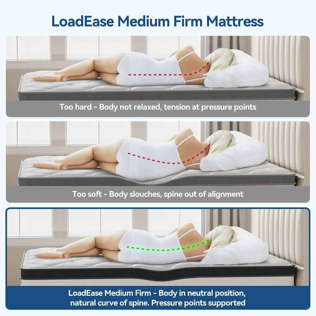 King Size Mattress,12 Inch King Mattress in a Box for Back Pain Relief, Upgrade Memory Foam and Pocket Coils Spring