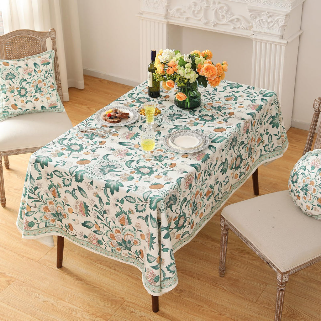 Designer Vintage French Tablecloth, Rectangular, 110"x63"