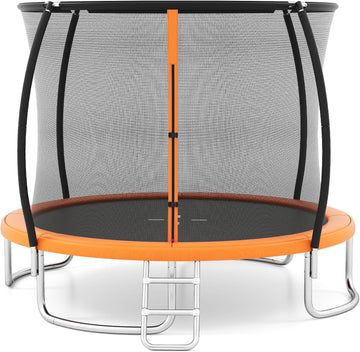 Trampoline Outdoor 8FT 10FT 12FT, ASTM Approved Trampolines with Enclosure Net, Ladder & Seamless Design, 880/1100LBS