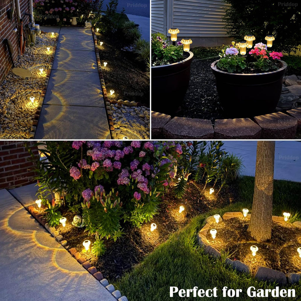 8 Pack Solar Garden Lights Outdoor Waterproof 3000K Warm White LED