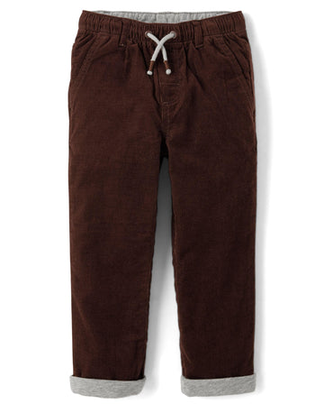 Boys,and Toddler Corduroy Pull on Pants,Dk Hazlenut