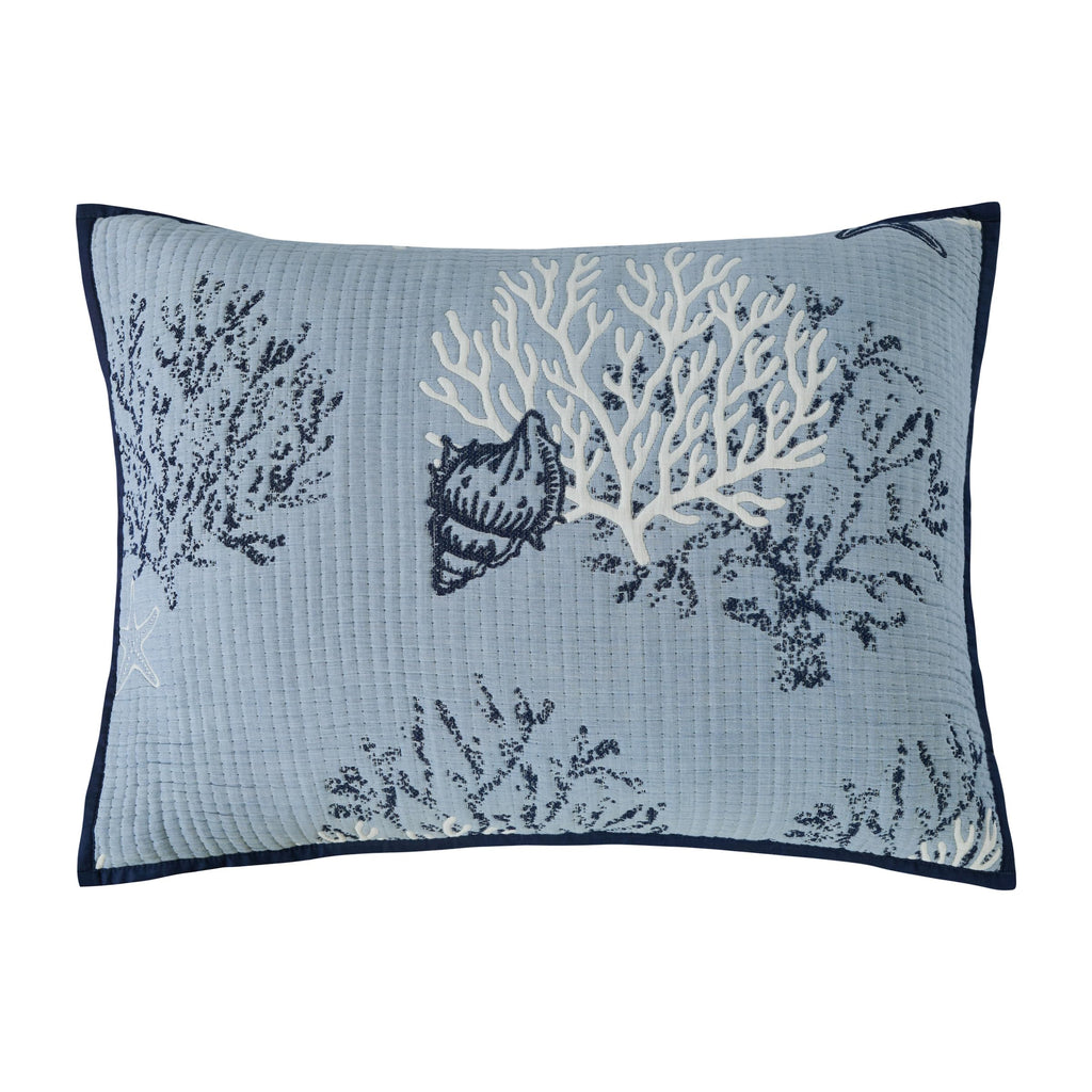 Seaside Denim Jacquard Cotton 2-Piece Quilt Set