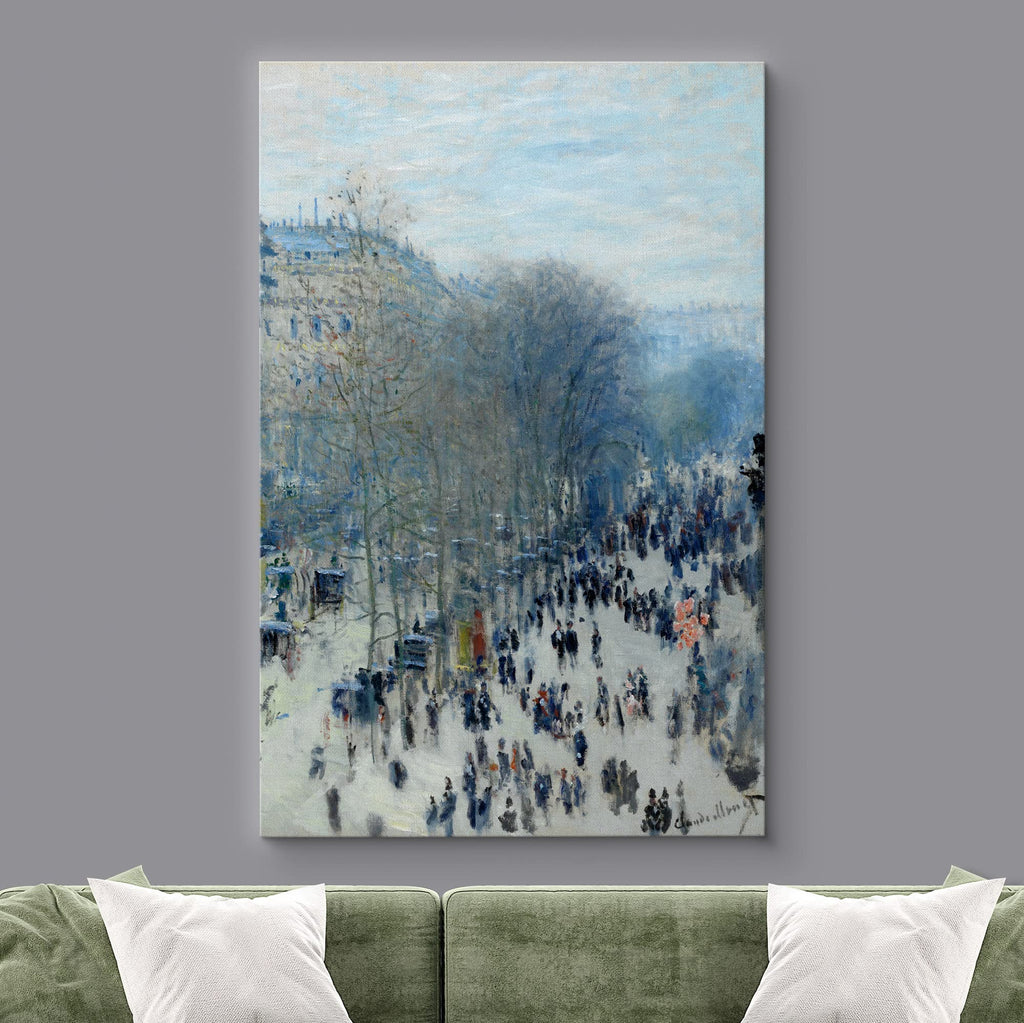 Canvas Print Wall Art Boulevard des Capucines by Claude Monet Historic Cultural Illustrations Impressionism Scenic