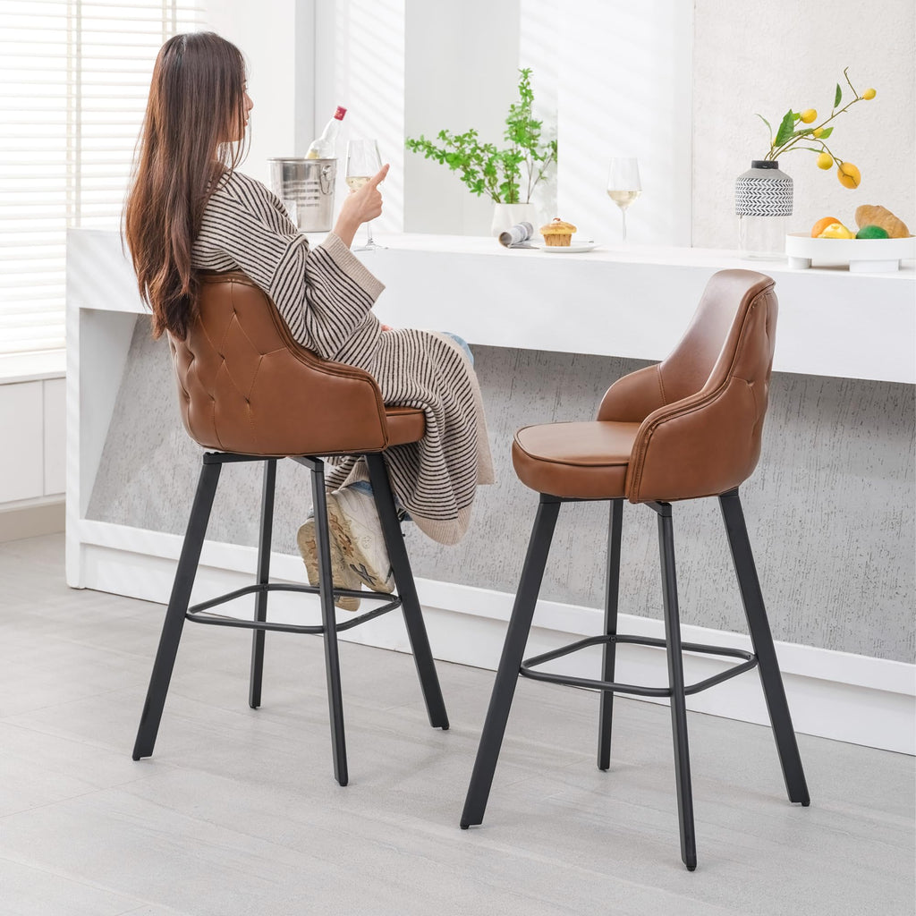 Bar Height Bar Stools Set of 4, 30" Stools with Back Island