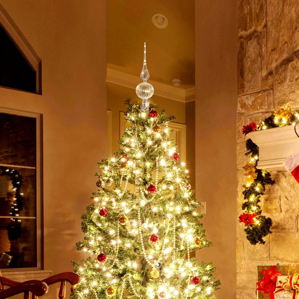 12" Mercury Glass Christmas Tree Topper,Classic,Transparent