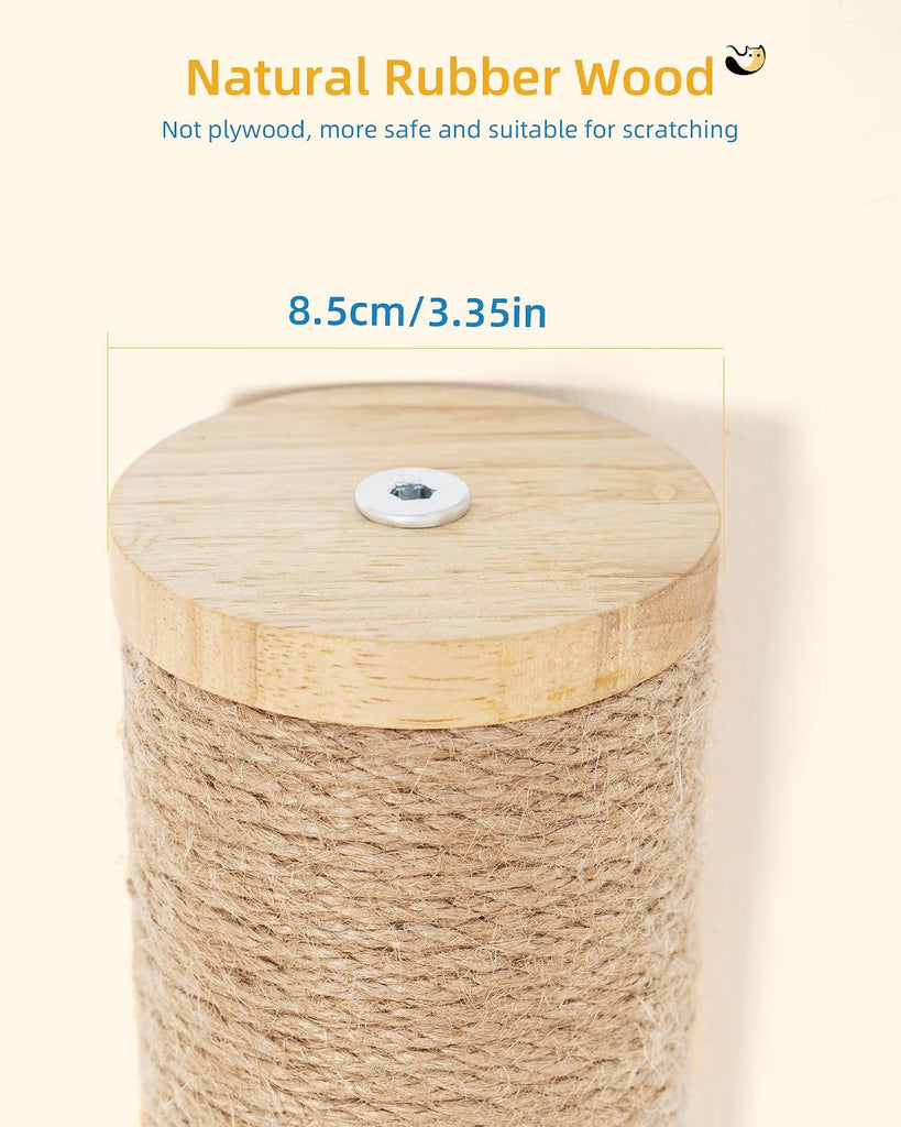 68" Wall Mounted Cat Scratcher, 2Pcs of 34in Sisal Scratching Posts