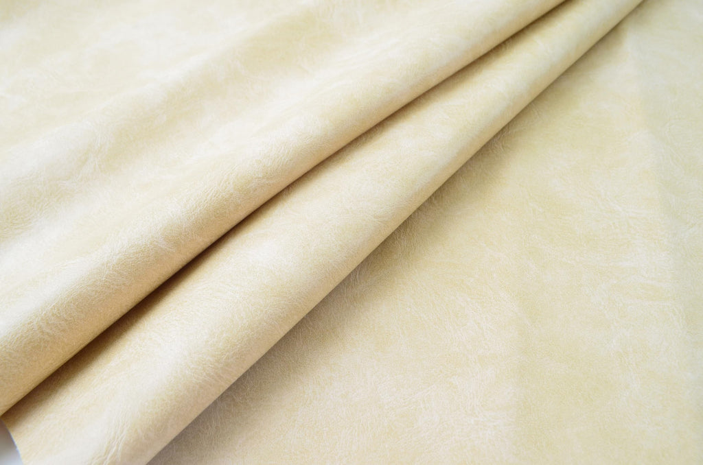 5 Yards 54" x 180" Distressed Crazy Horse Soft Faux Leather Fabric Hot Cream Fake Leather Fabric Upholstery Vinyl for