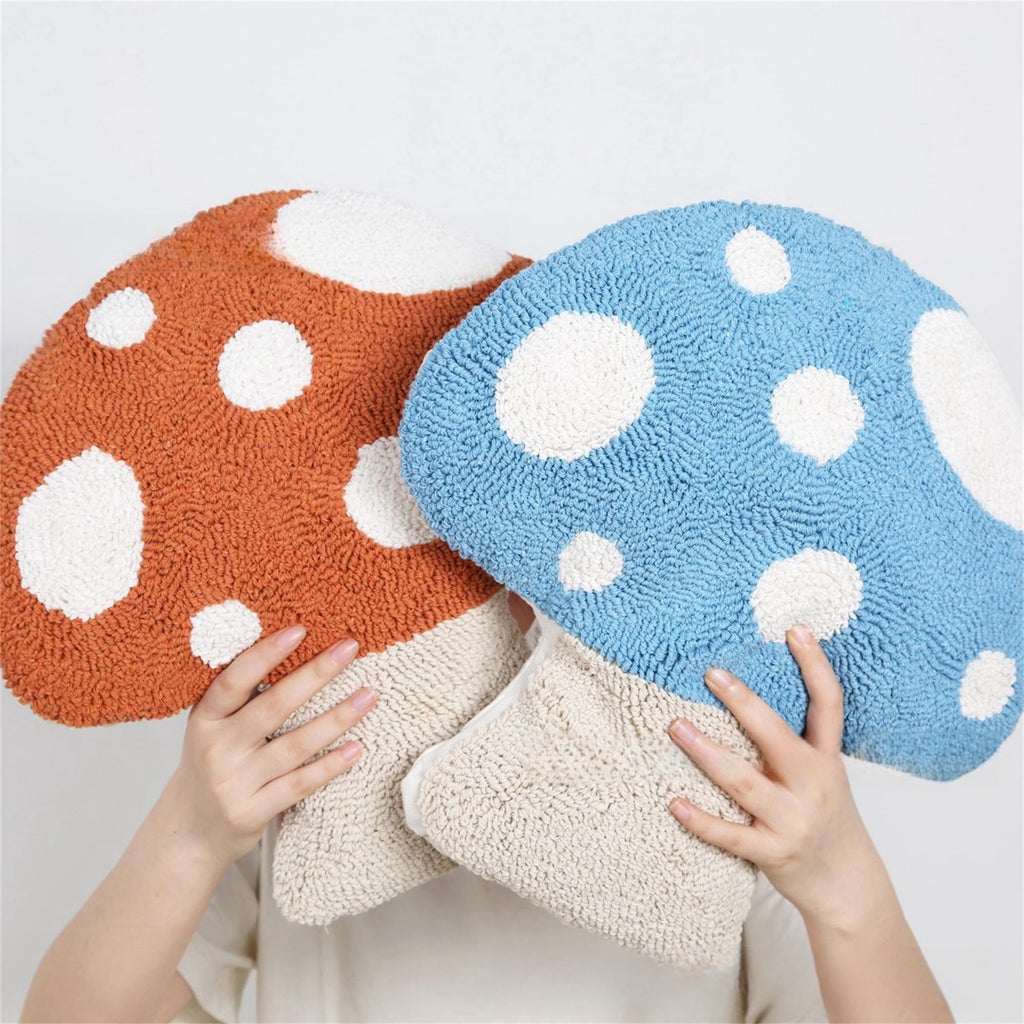 Mushroom Floor Pillow, Plush, Orange, 13.3in*12.9in