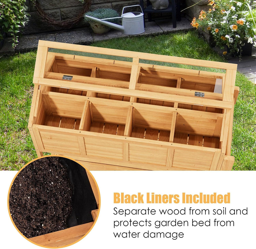 Raised Garden Beds Elevated Herb Planter Box with Legs Cover Indoor Outdoor