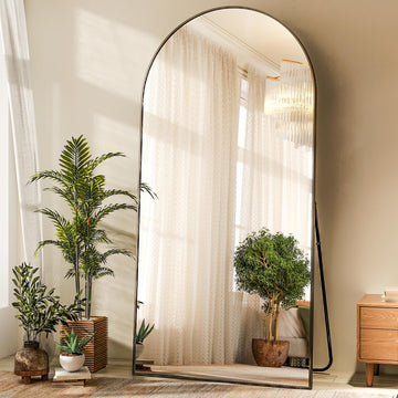 71"x30" Arched Full Length Mirror, Black