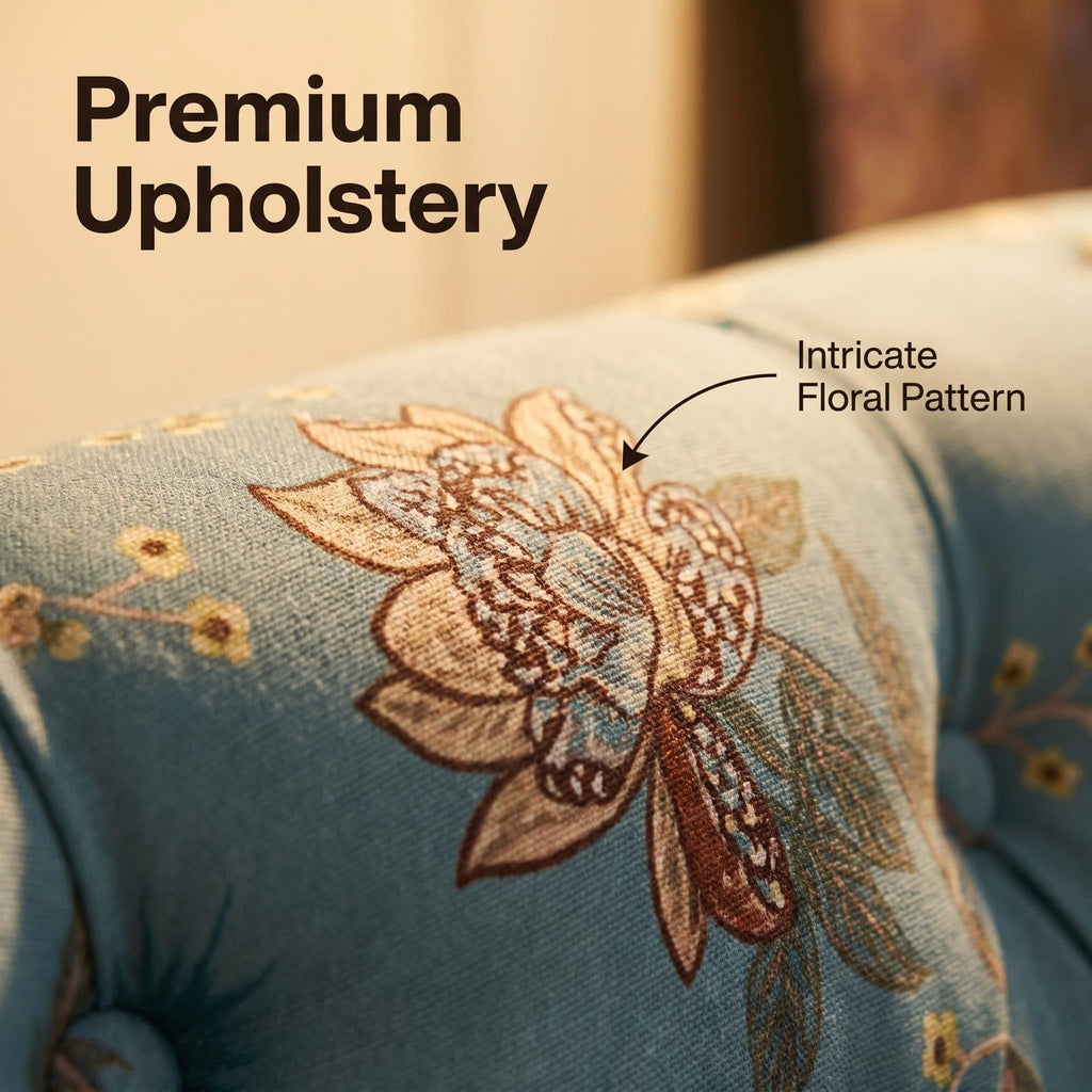 47.25" Vintage Velvet Settee Armless Loveseat with Tufted Back(Blue A)