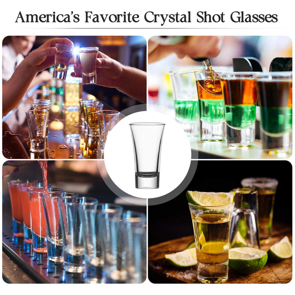 18 Pack 2 oz Shot Glasses, Clear Shot Cups with Heavy Base