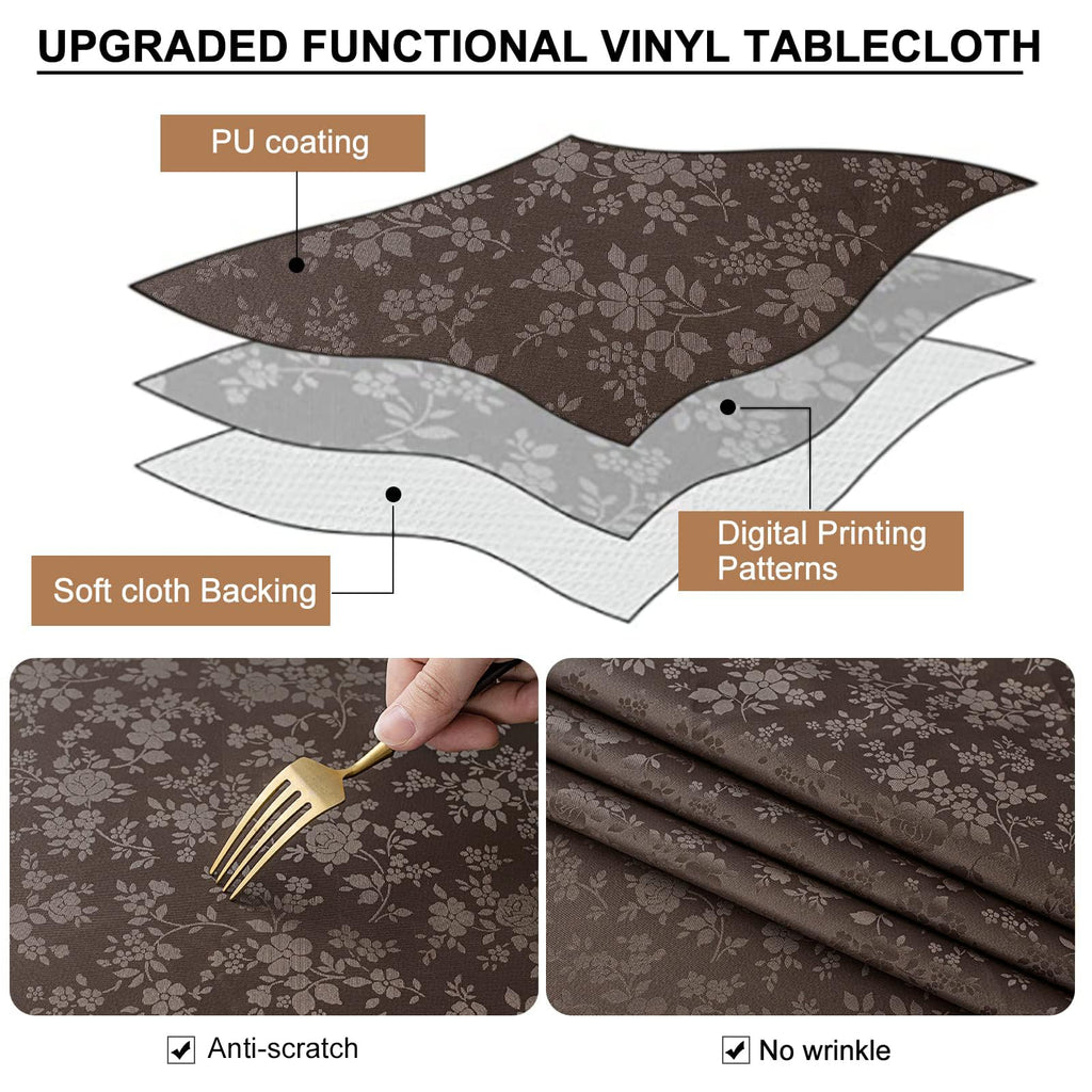 Rectangle Waterproof Heavy Duty Vinyl Tablecloths, 60 x 120 Inch