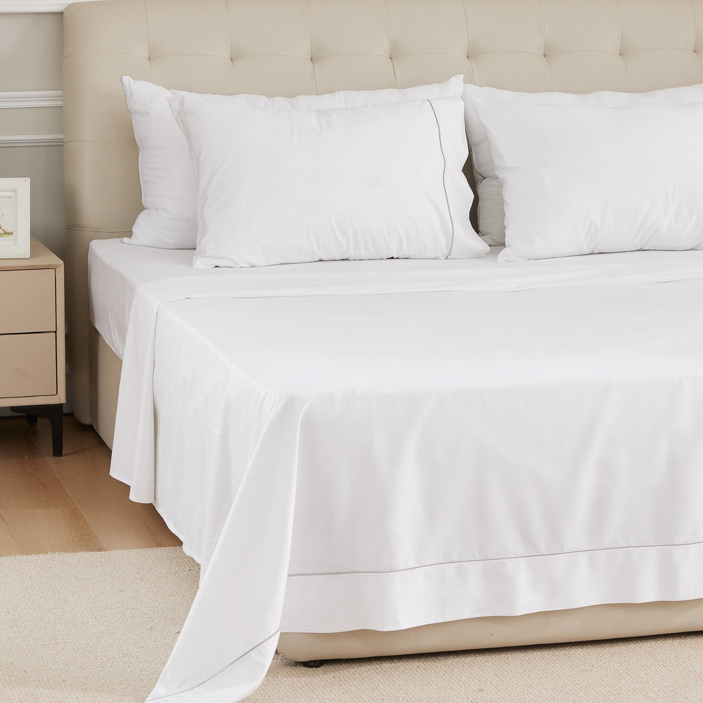 Extra Deep Queen Sheet Sets 100% Cotton Sateen, White