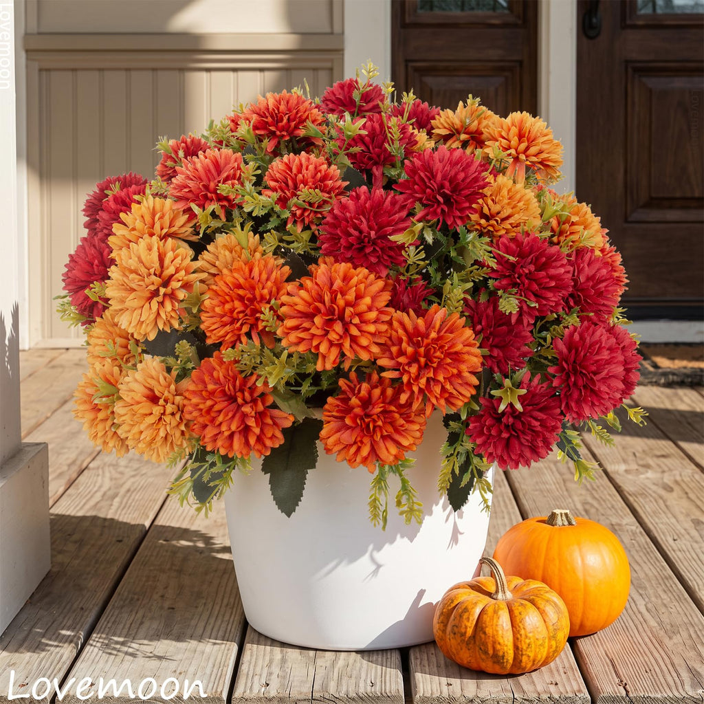 Artificial Chrysanthemums Flowers for Outdoors, Fall