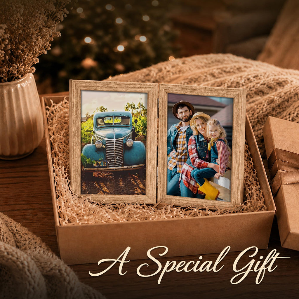 8x10 Picture Frames Double Hinged Wood Photo Frames Wood Grain