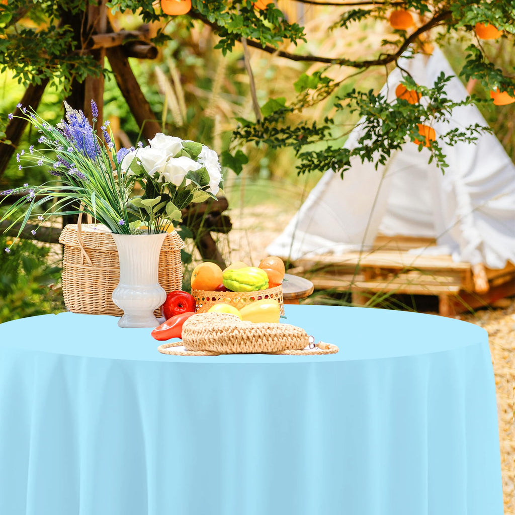 12 Pcs Assorted Color Round Plastic Tablecloths