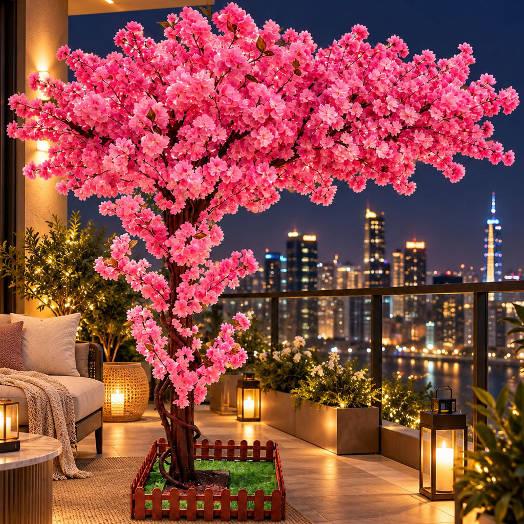 6FT Artificial Cherry Blossom Tree Pink, Fake Sakura Tree Indoor Decor