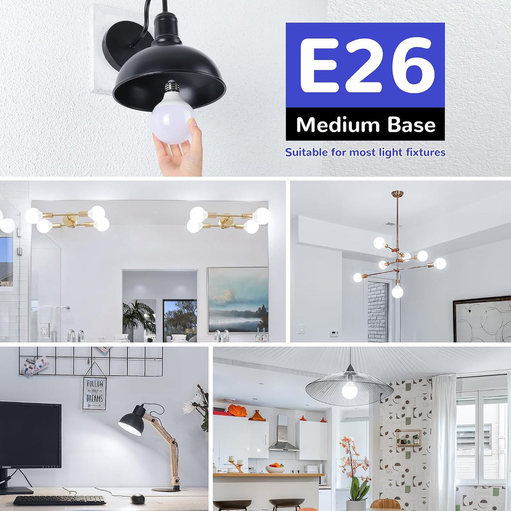 G25 LED Globe Vanity Light Bulbs 60W Equivalent